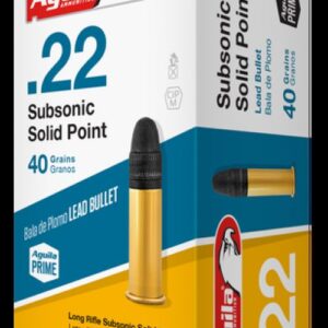 AGUILA SUBSONIC SOLID POINT .22 LR 40GR LEAD SP 50RD BOX