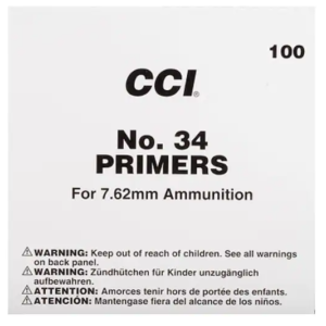 CCI Large Rifle 7.62mm NATO-Spec Military Primers #34 Box of 1000 (10 Trays of 100)