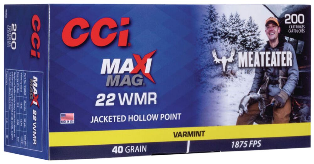 CCI Meat Eater .22 WMR 40gr JHP 200rd – Ammo