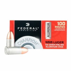 Federal Ammo 9mm 115gr FMJ Champion Aluminum 100/box