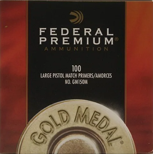 Federal Premium Gold Medal Large Pistol Match Primers #150M Box of 1000 (10 Trays of 100)