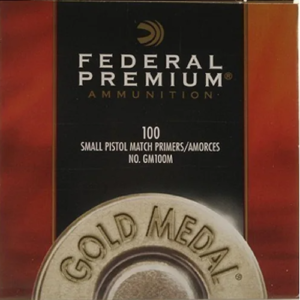 Federal Premium Gold Medal Small Pistol Match Primers #100M Box of 1000 (10 Trays of 100)