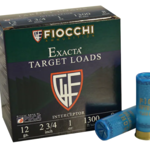 Fiocchi Exacta Interceptor Spreader Ammunition 12 Gauge 2-3/4″ 1 oz #8 Shot