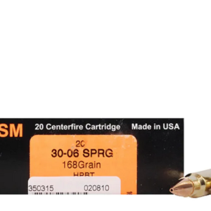 HSM Trophy Gold Ammunition 30-06 Springfield 168 Grain Berger Hunting VLD Hollow Point Boat Tail Box of 20