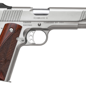 Kimber Stainless II 10mm 1911 Pistol with Rosewood Grips and Fiber Optic Front Sight