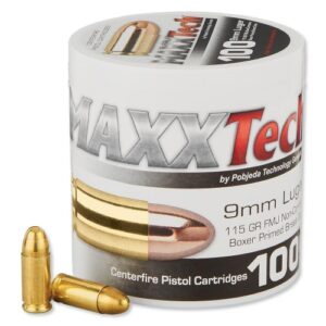 MAXX 9MM 115GR FMJ 100/10 BRASS