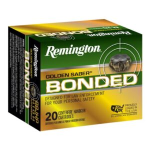 Remington Ammunition Golden Saber Bonded .45 ACP 185 GR Brass Jacket Hollow Point (BJHP) 20 Bx/ 25 Cs