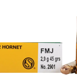 Sellier & Bellot Ammunition 22 Hornet 45 Grain Full Metal Jacket