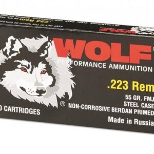 WOLF 223 55GR FMJ STEEL CASE 20RD BOX