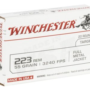Winchester Ammo W223K USA .223 Remington 55 gr Full Metal Jacket (FMJ) 20 Bx/50 Cs