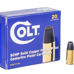 COLT AMMO 9MM 115GR. Solid Copper Hollow Point 20