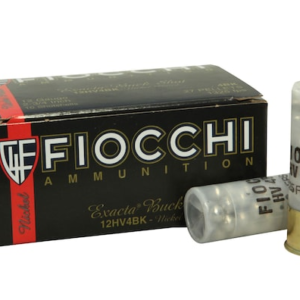 Fiocchi Exacta Ammunition 12 Gauge 2-3/4″ #4 Buckshot 27 Nickel Plated Pellets Box of 10